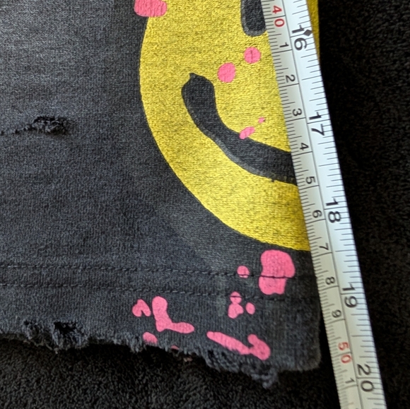 Sturdy Hustlers ALLHUSTLENOLUCK Distressed Rhinestone Smiley Shorts XXL Street - Picture 12 of 16